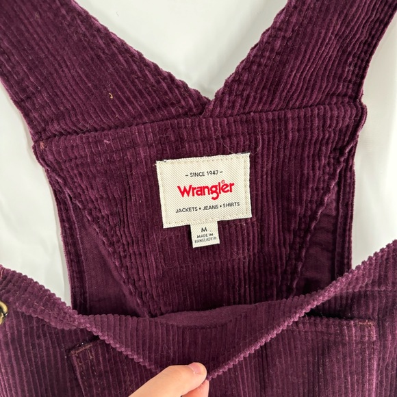 New! Wrangler Overall Dress Corduroy Style Pockets Skirtall Western Size Medium - Picture 4 of 11